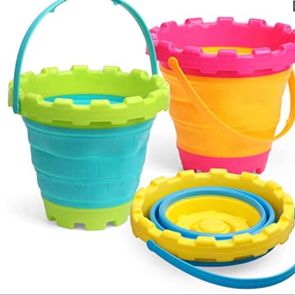 Silicone Set of 3 Beach Collapsable Pail